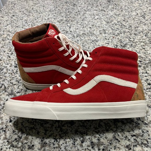 Vans Other - Vans SK8 Hi Reissue CA Floral Suede Tango Red 11